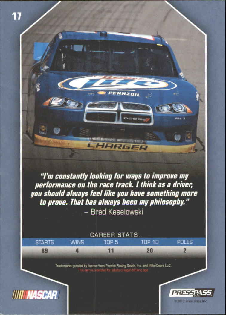 2012 Total Memorabilia Racing Card Pick