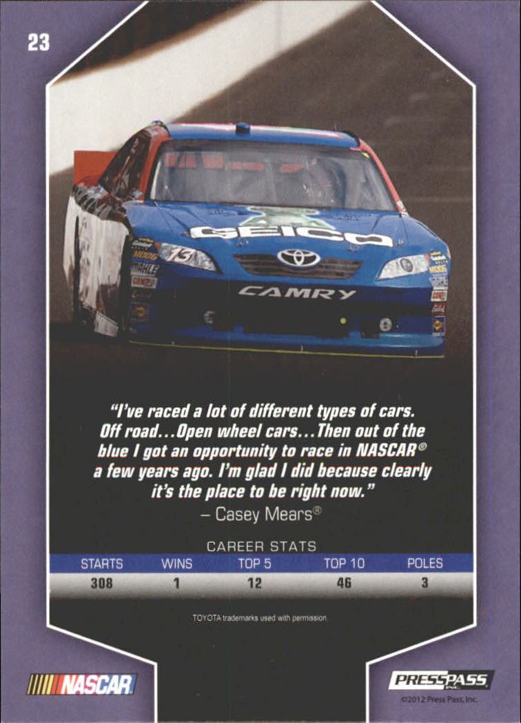 2012 Total Memorabilia Racing Card Pick