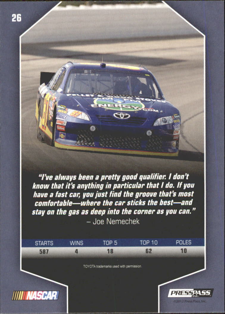 2012 Total Memorabilia Racing Card Pick