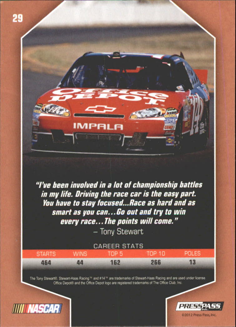 2012 Total Memorabilia Racing Card Pick