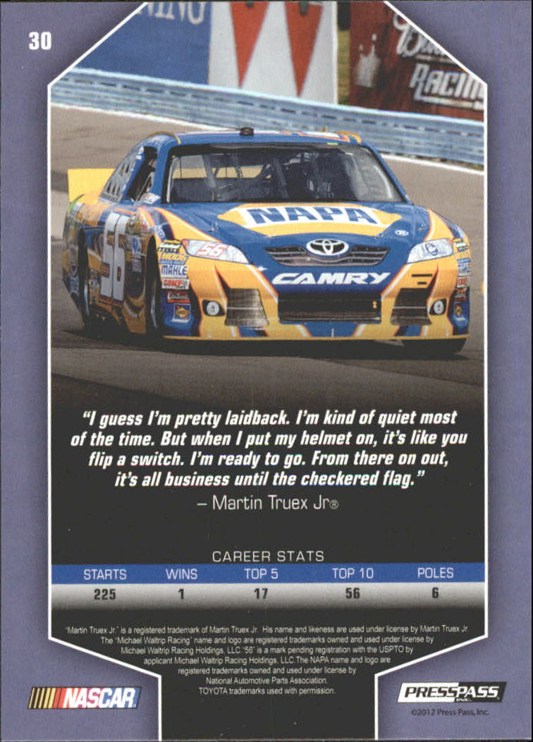 2012 Total Memorabilia Racing Card Pick