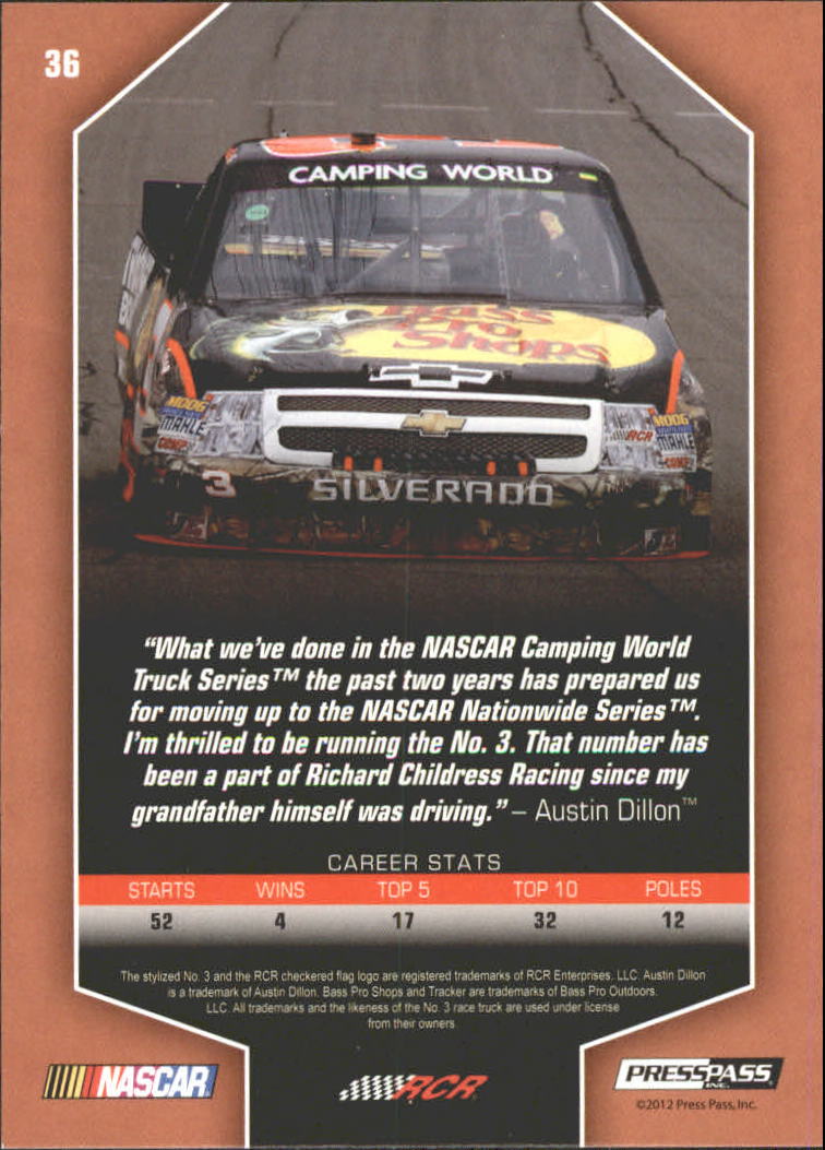 2012 Total Memorabilia Racing Card Pick