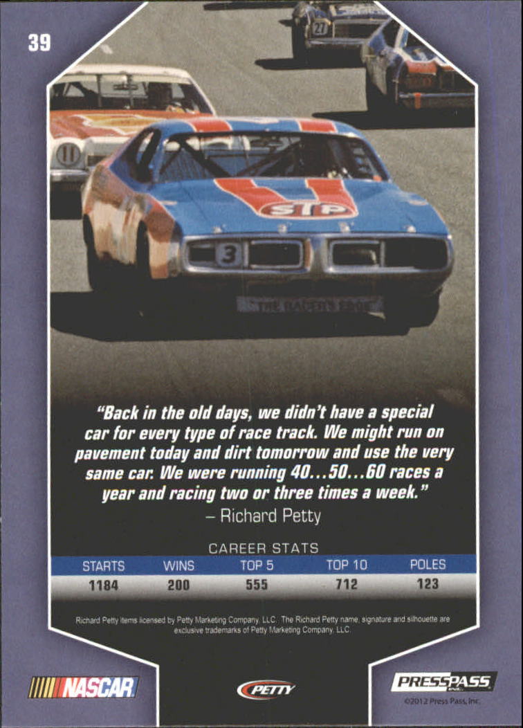 2012 Total Memorabilia Racing Card Pick