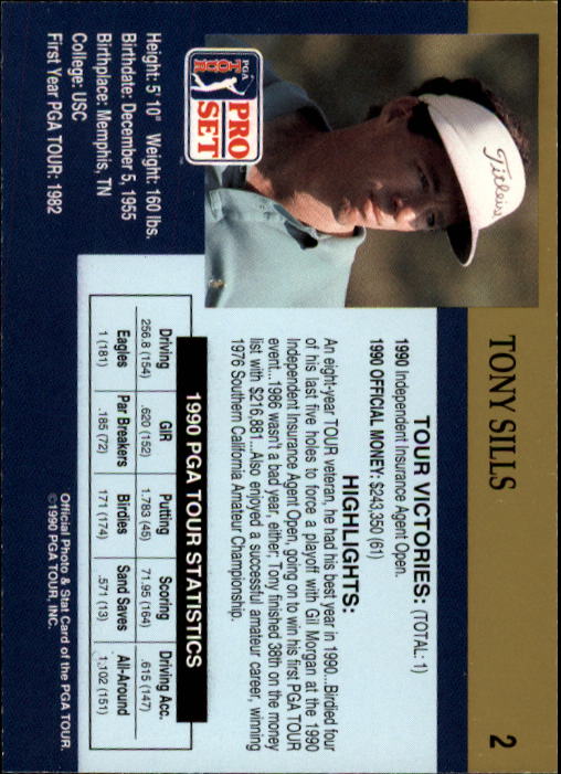 1990 Pro Set Golf Card Pick - Picture 5 of 199