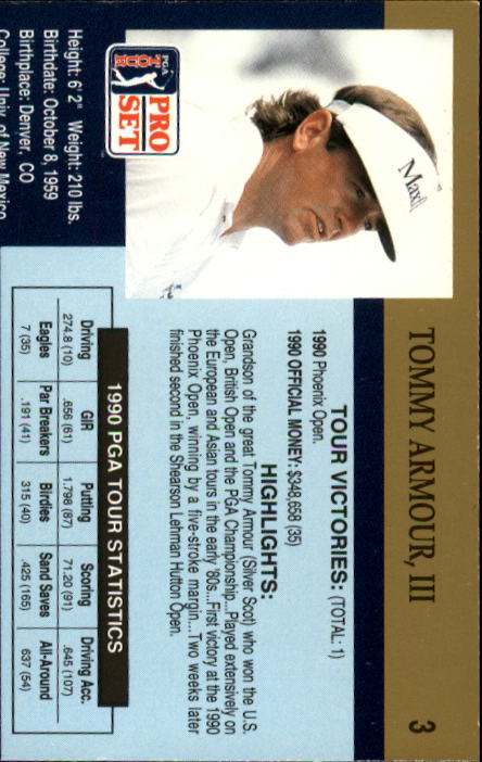 1990 Pro Set Golf Card Pick - Picture 7 of 199
