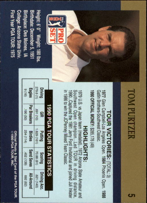 1990 Pro Set Golf Card Pick - Picture 11 of 199