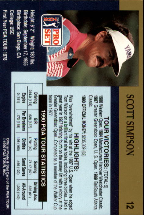 1990 Pro Set Golf Card Pick - Picture 21 of 199