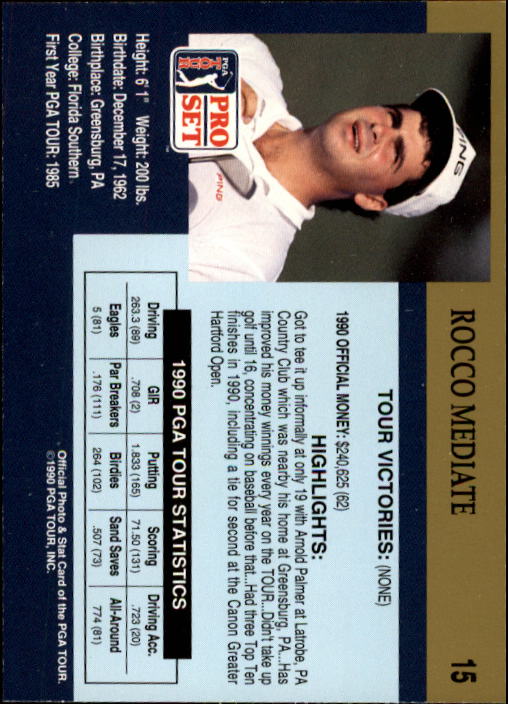 1990 Pro Set Golf Card Pick - Picture 27 of 199