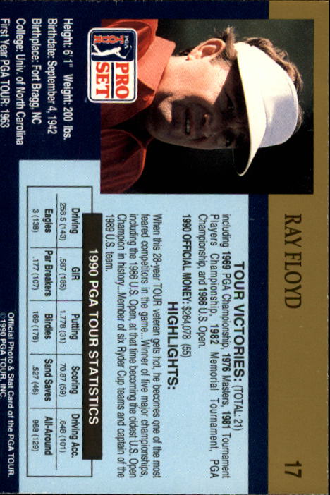 1990 Pro Set Golf Card Pick - Picture 31 of 199