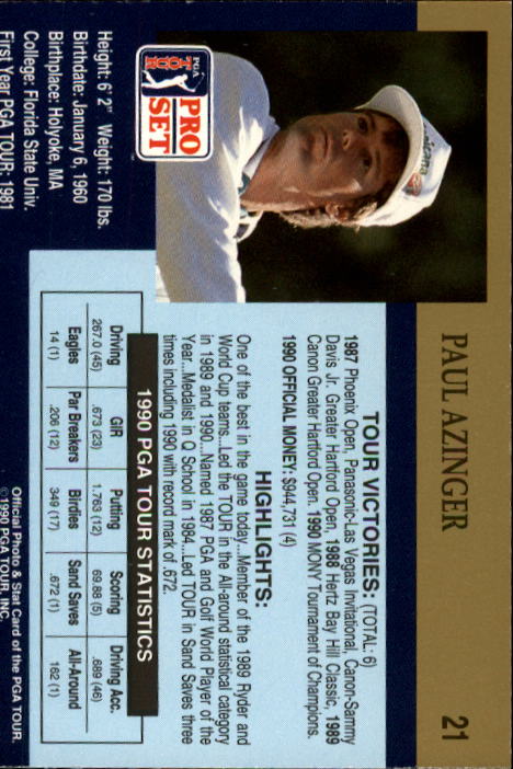 1990 Pro Set Golf Card Pick - Picture 39 of 199