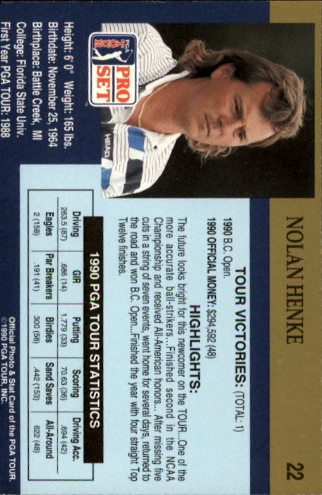 1990 Pro Set Golf Card Pick - Picture 41 of 199