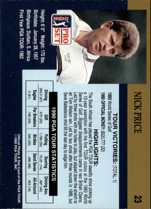 1990 Pro Set Golf Card Pick - Picture 43 of 199