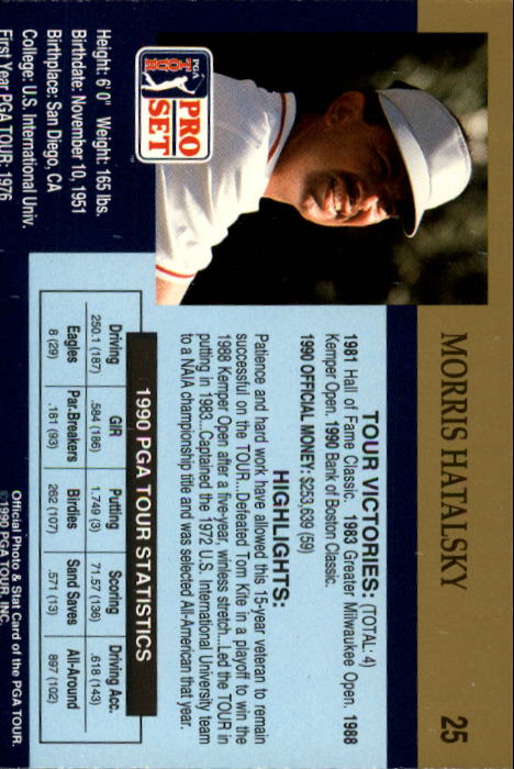 1990 Pro Set Golf Card Pick - Picture 47 of 199
