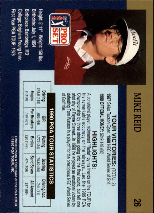 1990 Pro Set Golf Card Pick - Picture 49 of 199