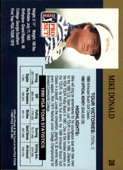 1990 Pro Set Golf Card Pick - Picture 53 of 199