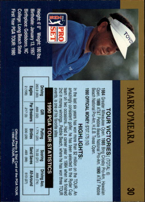1990 Pro Set Golf Card Pick - Picture 57 of 199