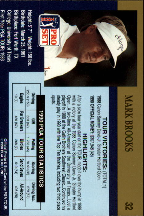 1990 Pro Set Golf Card Pick - Picture 61 of 199