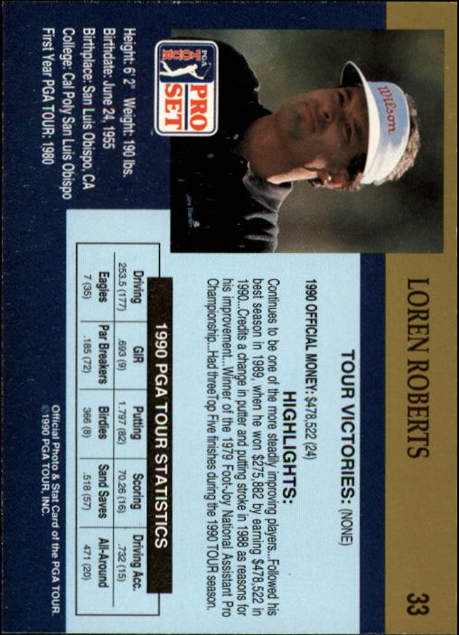 1990 Pro Set Golf Card Pick - Picture 63 of 199