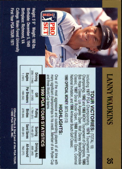 1990 Pro Set Golf Card Pick - Picture 67 of 199
