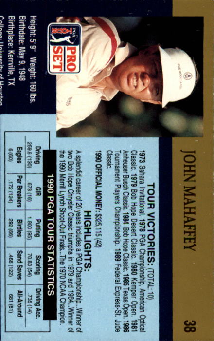 1990 Pro Set Golf Card Pick - Picture 73 of 199
