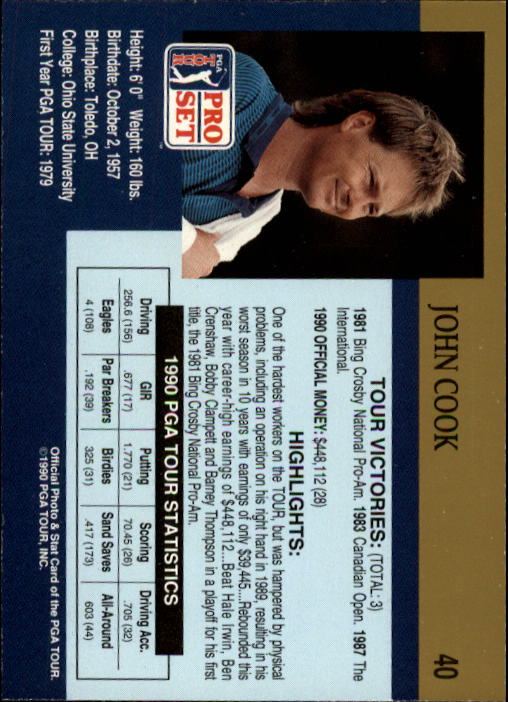 1990 Pro Set Golf Card Pick - Picture 77 of 199