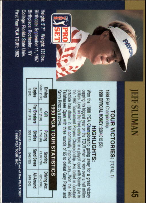 1990 Pro Set Golf Card Pick - Picture 87 of 199