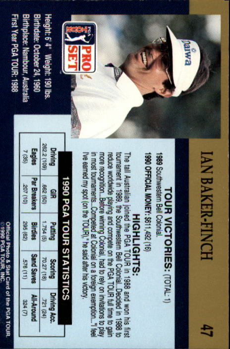 1990 Pro Set Golf Card Pick - Picture 91 of 199