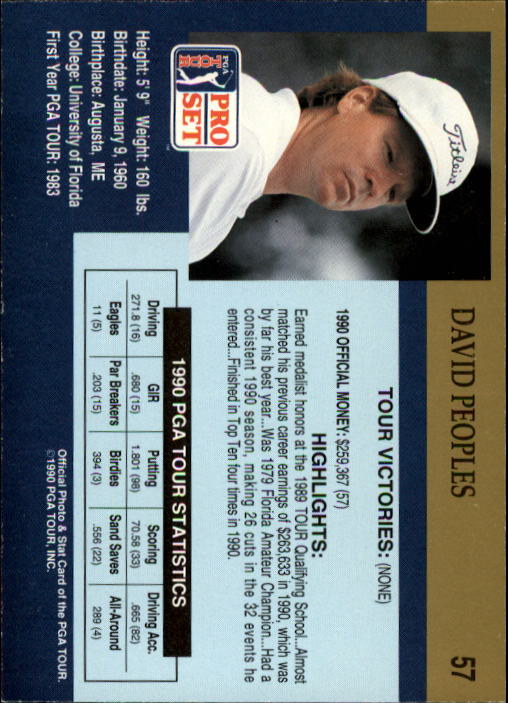 1990 Pro Set Golf Card Pick - Picture 111 of 199