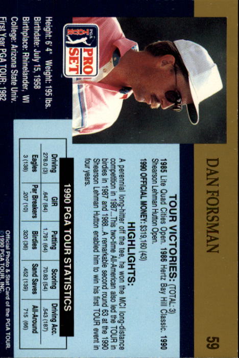 1990 Pro Set Golf Card Pick - Picture 115 of 199