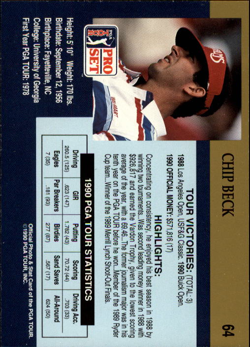 1990 Pro Set Golf Card Pick - Picture 125 of 199