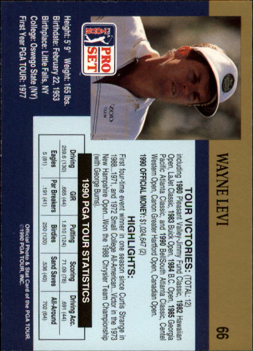 1990 Pro Set Golf Card Pick - Picture 129 of 199