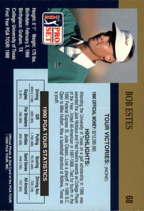 1990 Pro Set Golf Card Pick - Picture 133 of 199
