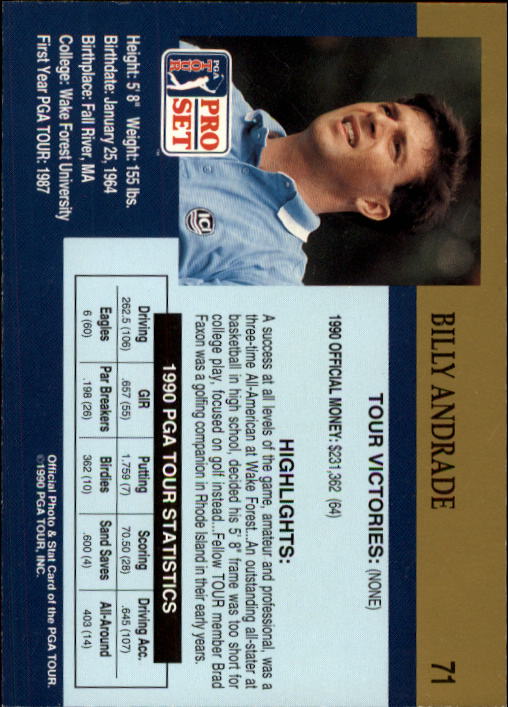 1990 Pro Set Golf Card Pick - Picture 139 of 199