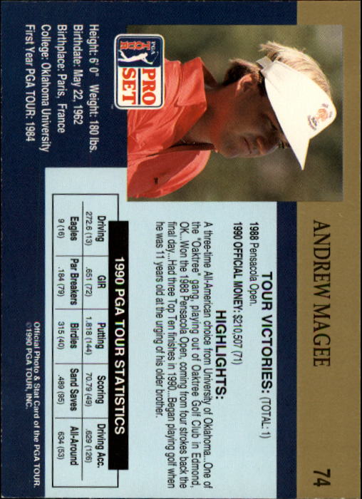 1990 Pro Set Golf Card Pick - Picture 145 of 199
