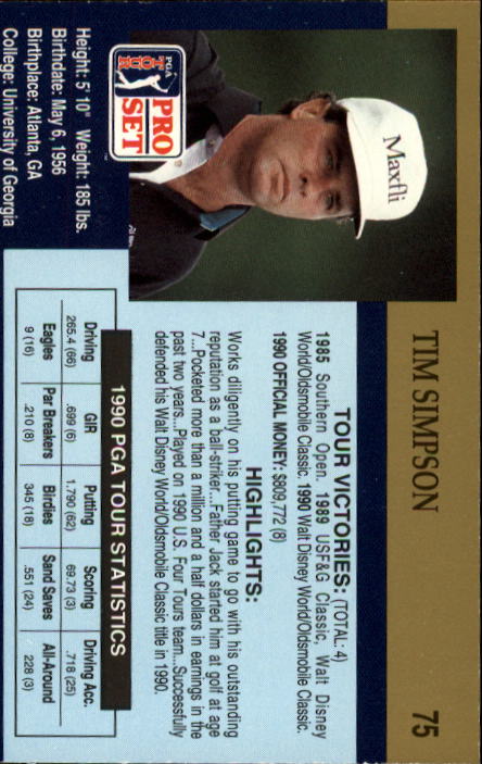 1990 Pro Set Golf Card Pick - Picture 147 of 199