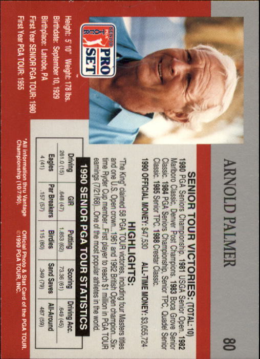 1990 Pro Set Golf Card Pick - Picture 157 of 199