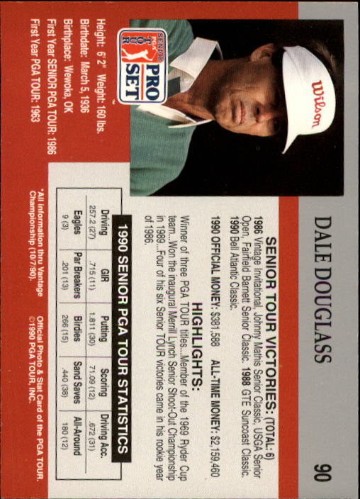 1990 Pro Set Golf Card Pick - Picture 177 of 199