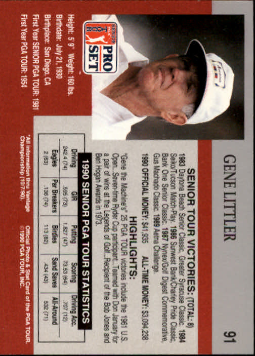 1990 Pro Set Golf Card Pick - Picture 179 of 199