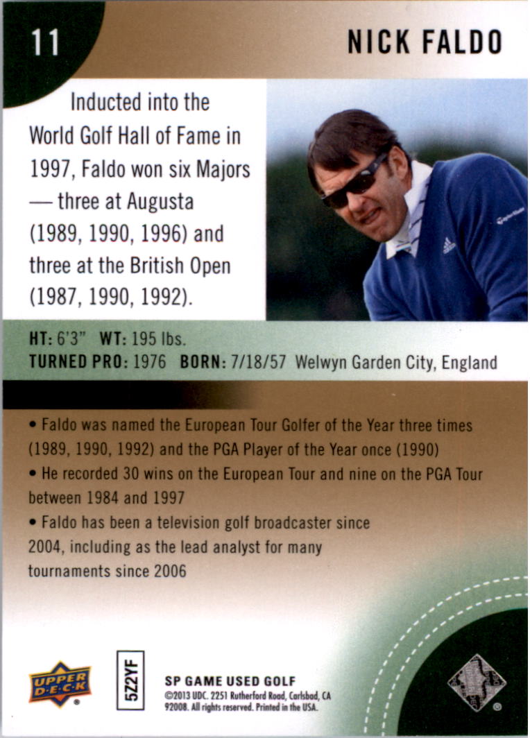 2014 SP Game Used Golf Card Pick - Picture 19 of 51