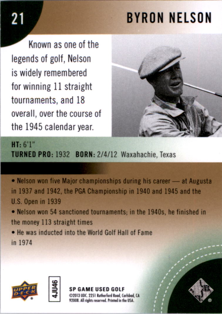 2014 SP Game Used Golf Card Pick - Picture 33 of 51
