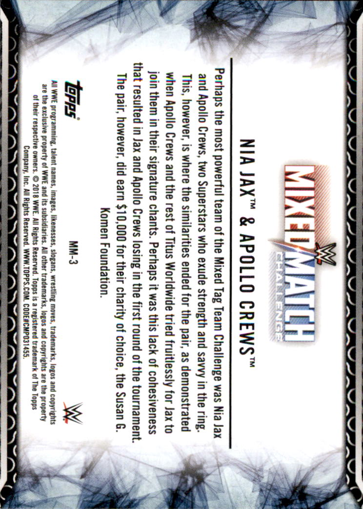2018 Topps Women's Division Wrestling MIXED MATCH CHALLENGE INSERT YOU PICK