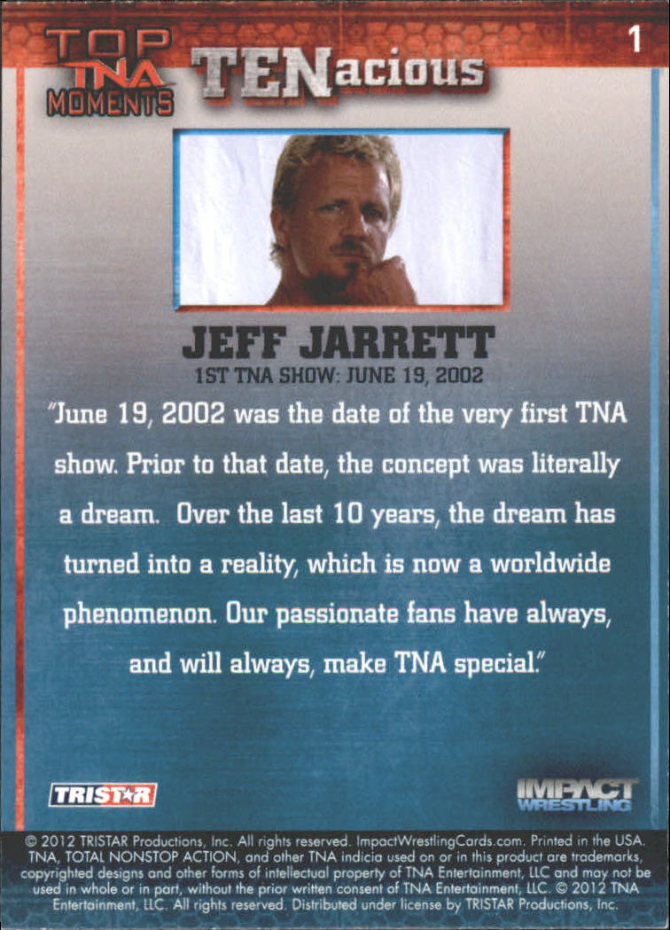 2012 TRISTAR TNA Impact TENacious Wrestling Card Pick - Picture 3 of 179
