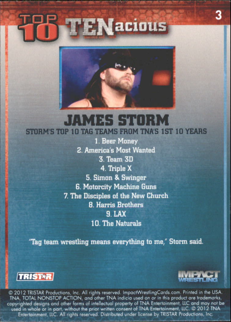 2012 TRISTAR TNA Impact TENacious Wrestling Card Pick - Picture 7 of 179