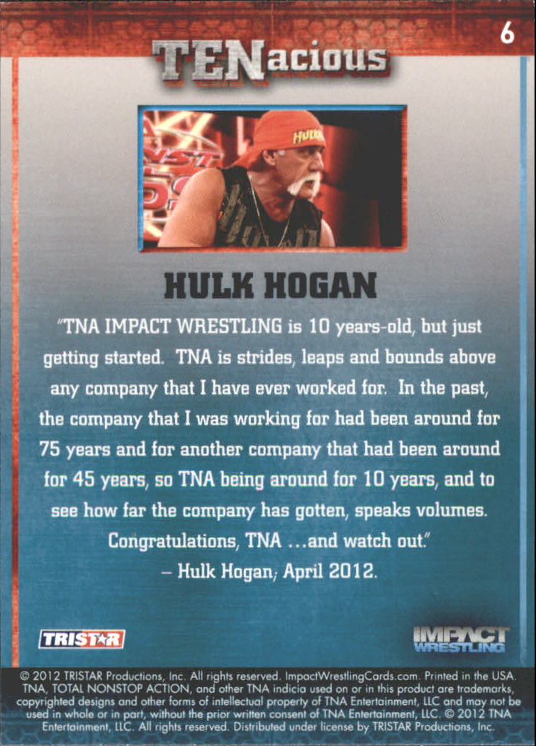 2012 TRISTAR TNA Impact TENacious Wrestling Card Pick - Picture 11 of 179
