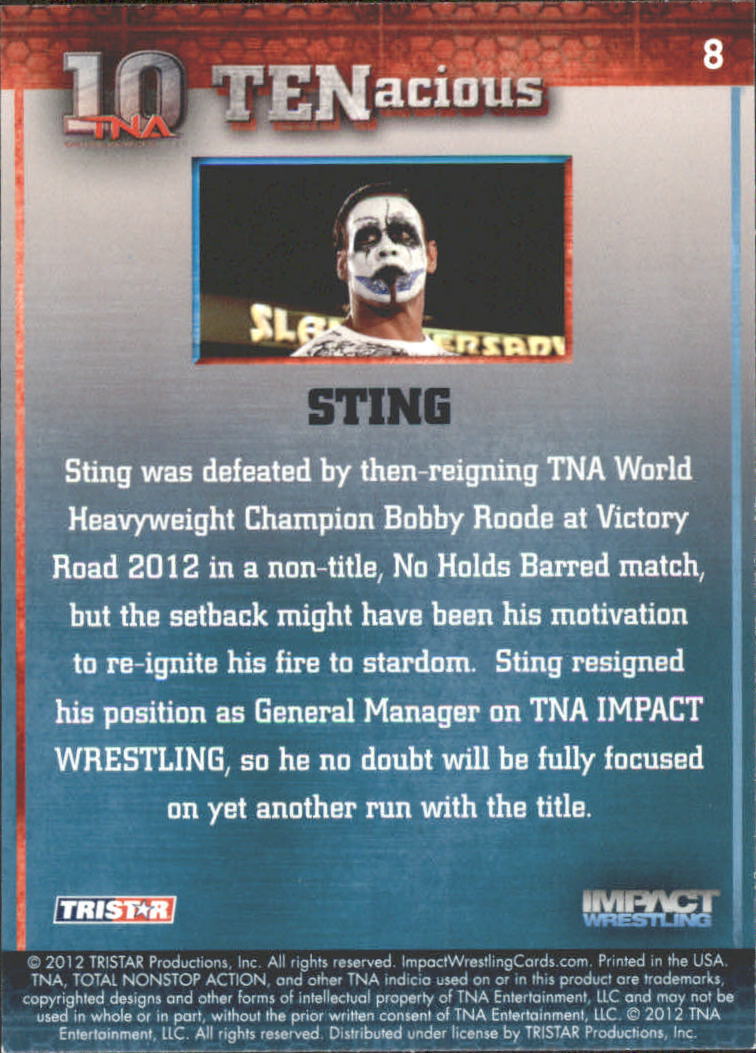 2012 TRISTAR TNA Impact TENacious Wrestling Card Pick - Picture 13 of 179