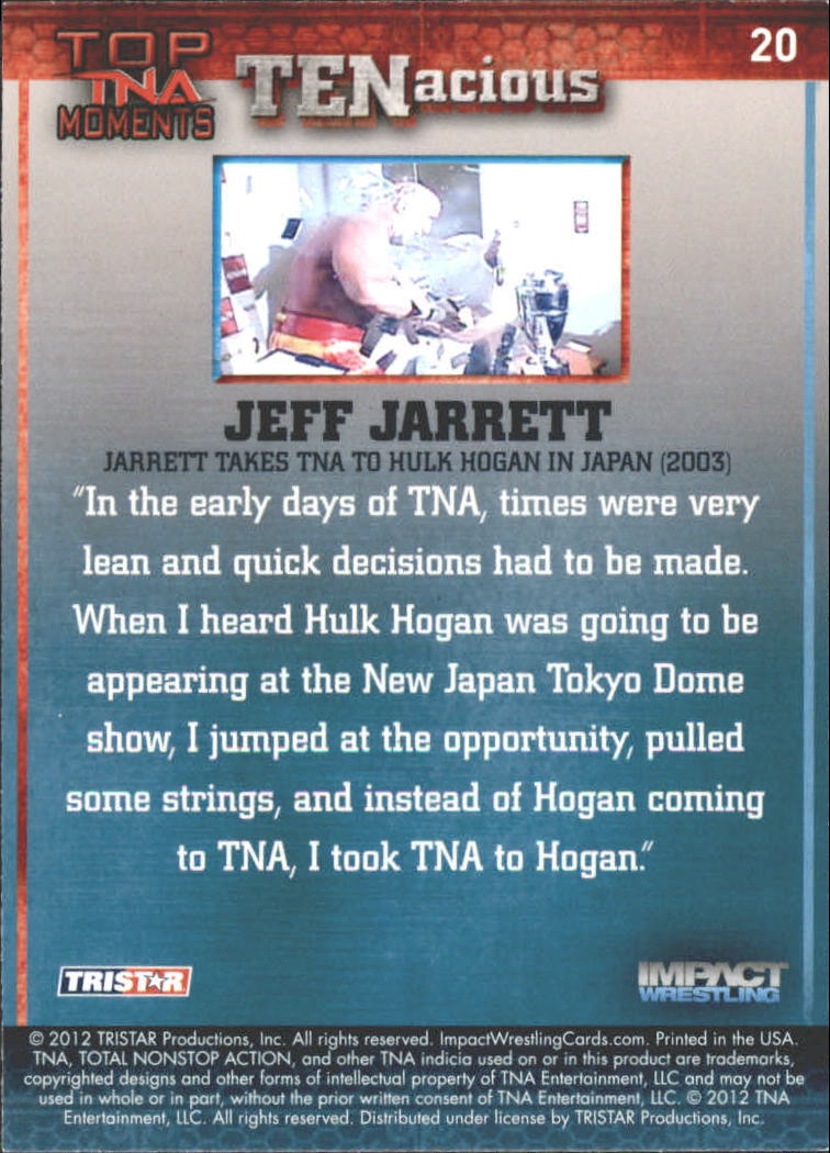 2012 TRISTAR TNA Impact TENacious Wrestling Card Pick - Picture 37 of 179