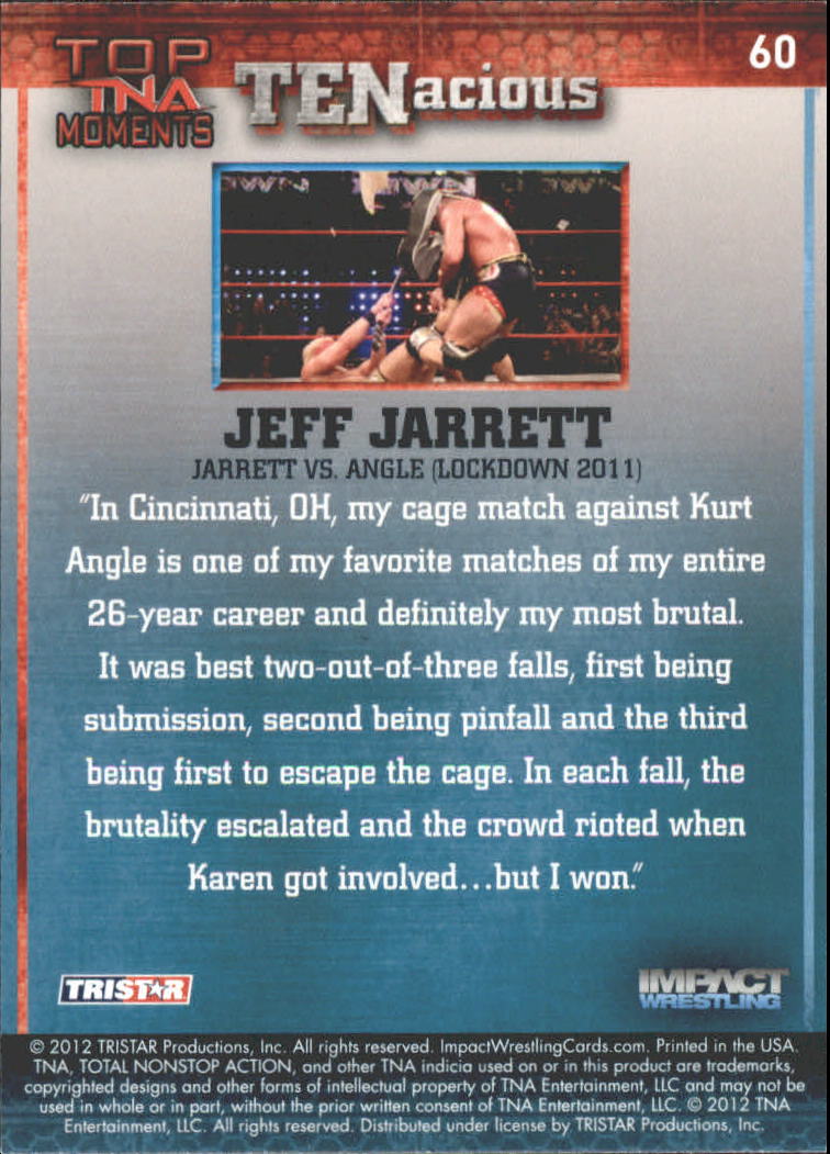 2012 TRISTAR TNA Impact TENacious Wrestling Card Pick - Picture 109 of 179