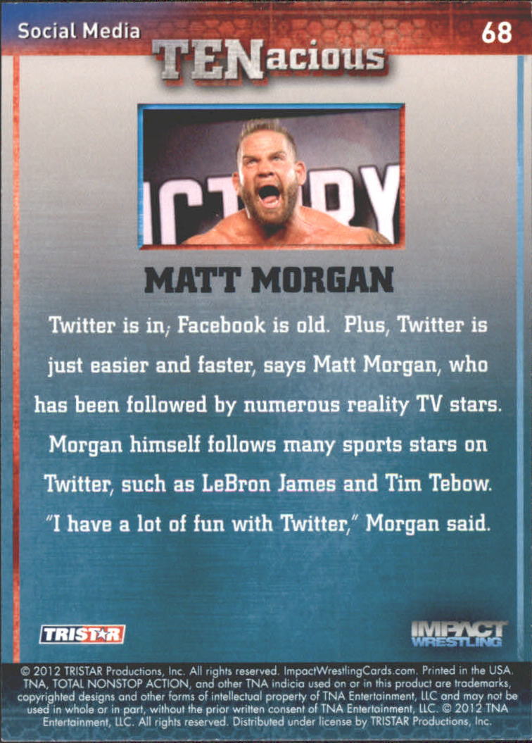 2012 TRISTAR TNA Impact TENacious Wrestling Card Pick - Picture 123 of 179