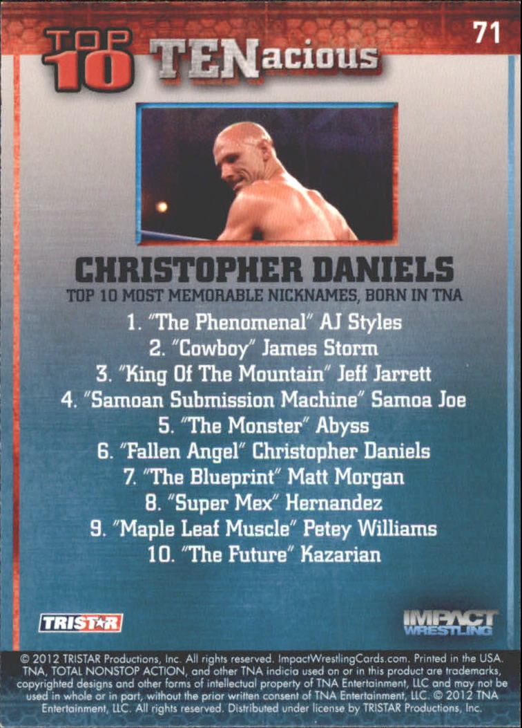 2012 TRISTAR TNA Impact TENacious Wrestling Card Pick - Picture 127 of 179