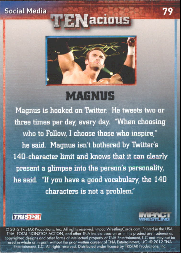 2012 TRISTAR TNA Impact TENacious Wrestling Card Pick - Picture 141 of 179